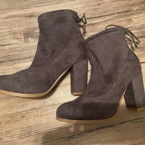 JG Dark Gray Suede Booties